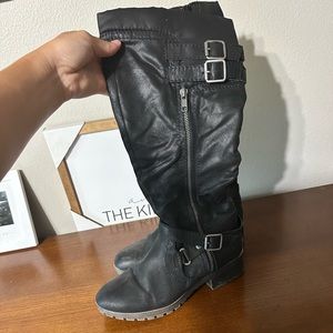 Black tall boots
